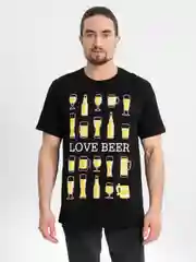 Футболка мужская с принтом "Love beer", черный