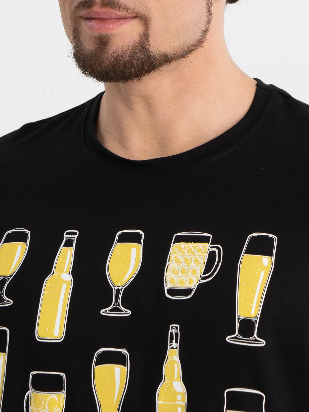 Футболка мужская с принтом "Love beer", черный