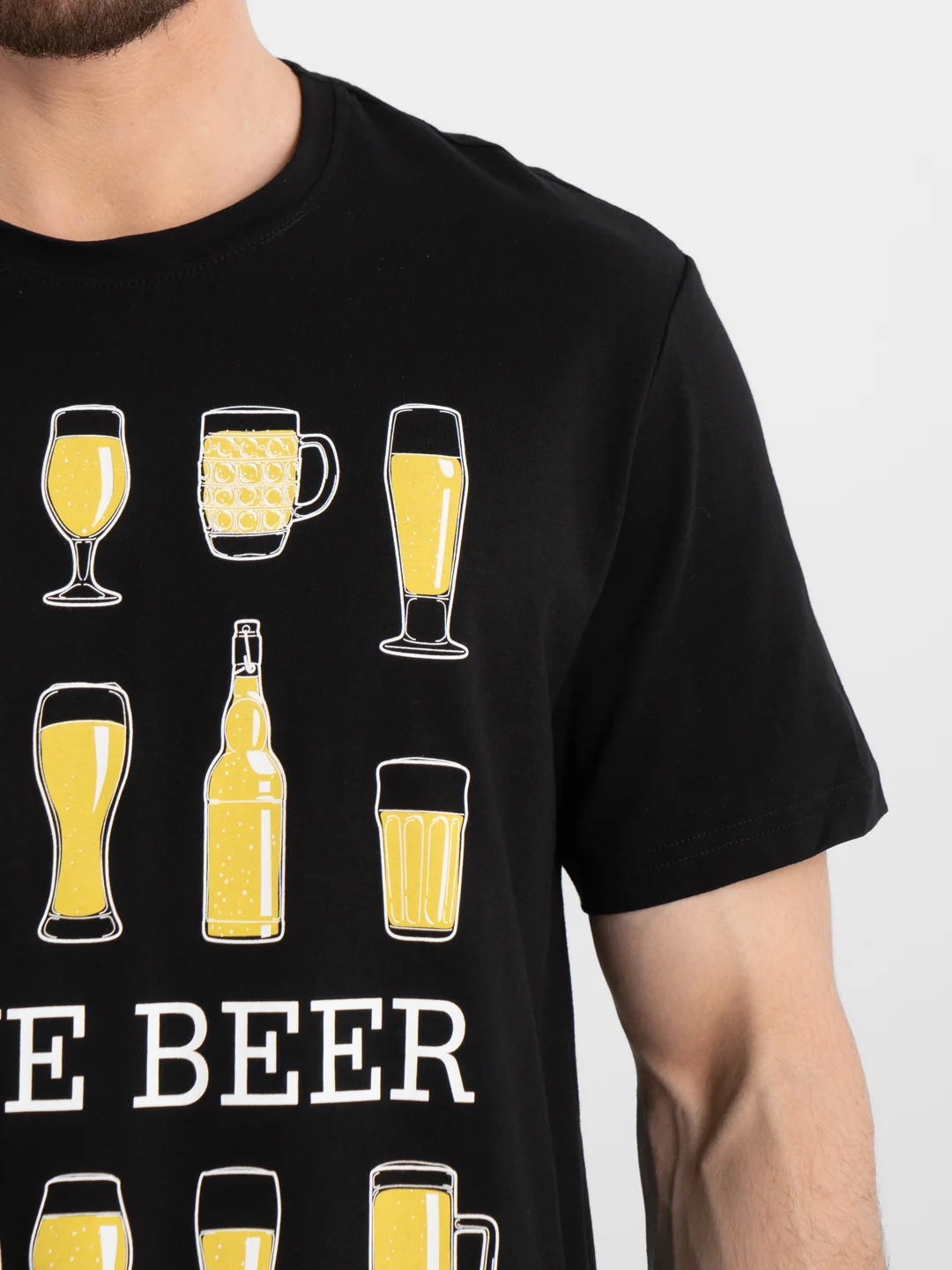 Футболка мужская с принтом "Love beer", черный