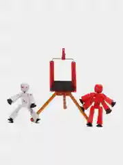 Желтый большой игровой набор фигурок Stikbot (Стикбот), со штативом / Игровой набор Stikbot