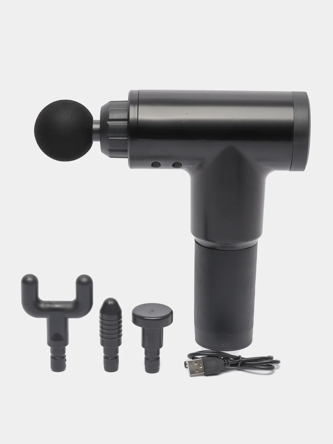 Черный мышечный массажер для тела Fascial Gun, ударный, перкуссионный