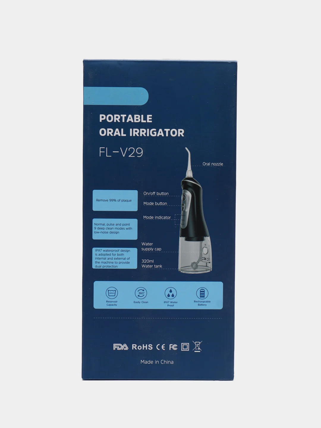 Черный ирригатор для Полости Рта Portable Oral Irrigator FL-V29