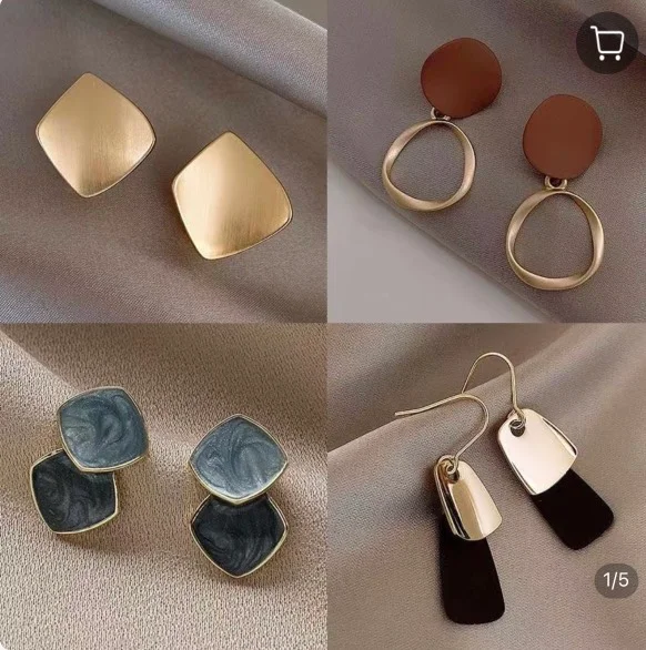 Матовые серьги, золото, черные, терракот. Ретро серьги, на мероприятие, на праздник