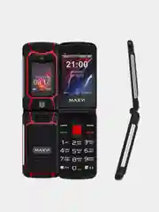 Красный кнопочный телефон-раскладушка Maxvi E10, С КАМЕРОЙ, АККУМУЛЯТОР 2000мАч