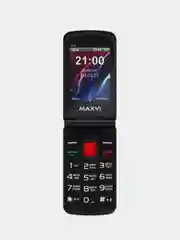 Красный кнопочный телефон-раскладушка Maxvi E10, С КАМЕРОЙ, АККУМУЛЯТОР 2000мАч