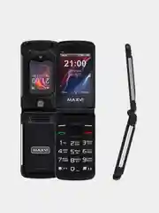 Черный кнопочный телефон-раскладушка Maxvi E10, С КАМЕРОЙ, АККУМУЛЯТОР 2000мАч