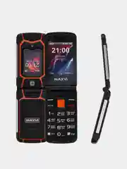 Оранжевый кнопочный телефон-раскладушка Maxvi E10, С КАМЕРОЙ, АККУМУЛЯТОР 2000мАч