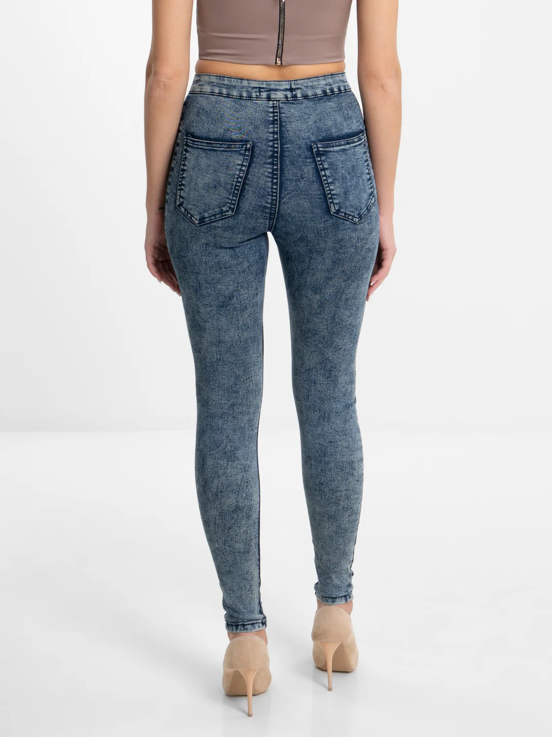 Синий меланж джинсы Bershka