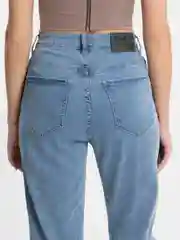 Синий меланж джинсы женские mom fit с высокой посадкой, голубые и черные МОМ