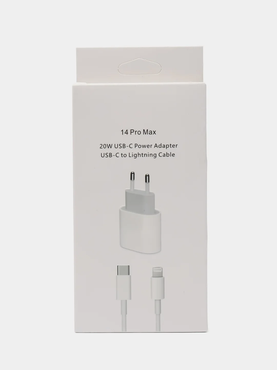 Комплект для iPhone, USB-C 20 W + кабель Type-C - Lightning, 20 Вт, белый
