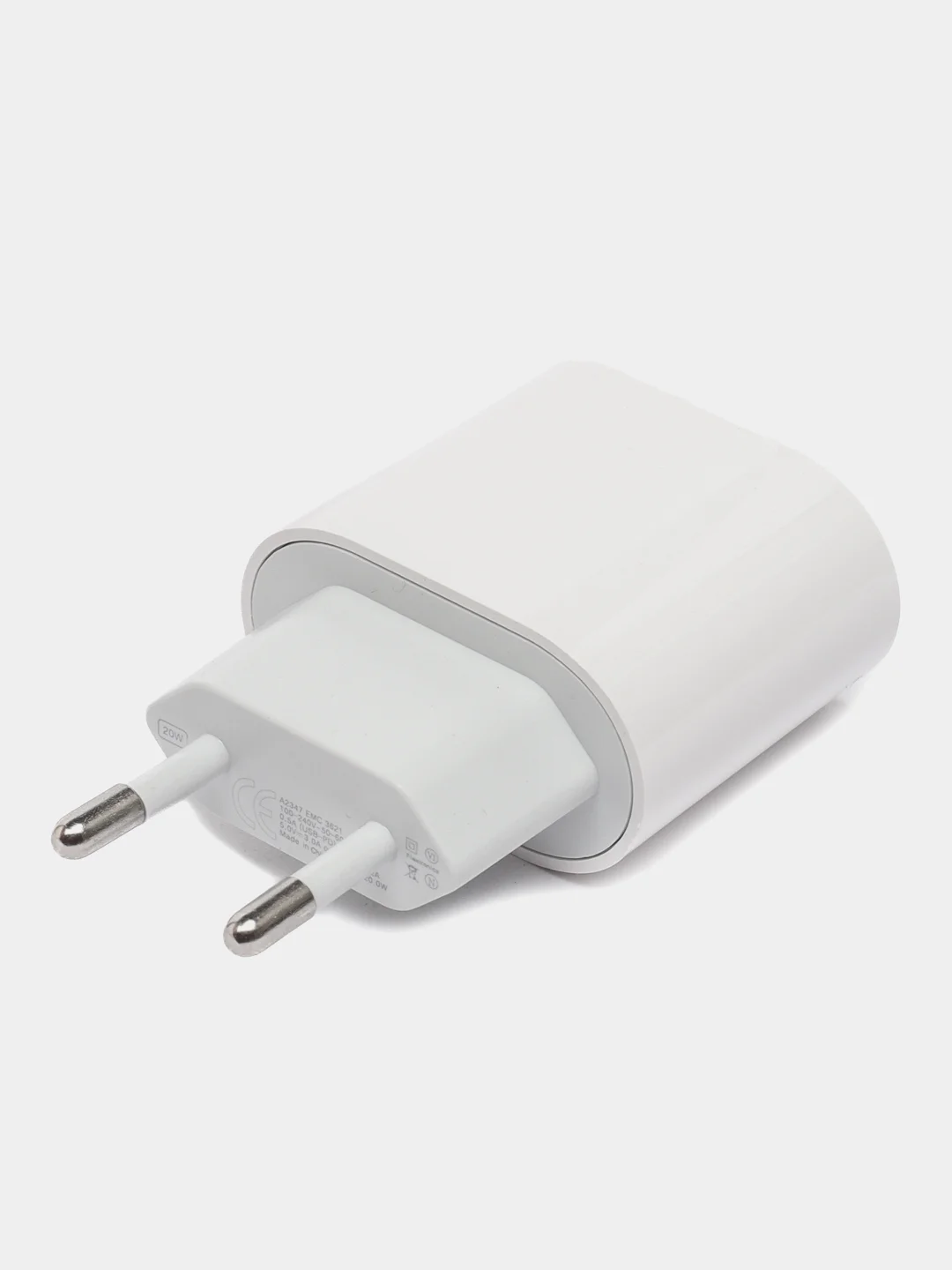 Комплект для iPhone, USB-C 20 W + кабель Type-C - Lightning, 20 Вт, белый