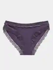 Голубой трусы хлопковые слипы с кружевом/ Женские Трусы из Хлопка