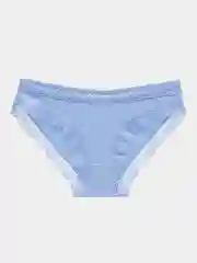 Голубой трусы хлопковые слипы с кружевом/ Женские Трусы из Хлопка
