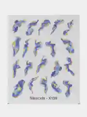 Индиго наклейки-слайдеры лаковые для дизайна ногтей и маникюра
