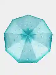 Бирюзовый автоматический женский зонт с 3D принтом дождя 6 цветов