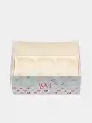 Небесно-голубой коробка для капкейков Love, с сердечками, 23х16 х10 см