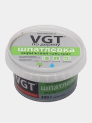 Шпатлёвка VGT по дереву, цвет ДУБ светло-серый, акриловая, тонированная, экстра, 300 гр