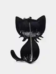 Бордовый брошь женская "Кошка"