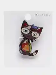 Бордовый брошь женская "Кошка"