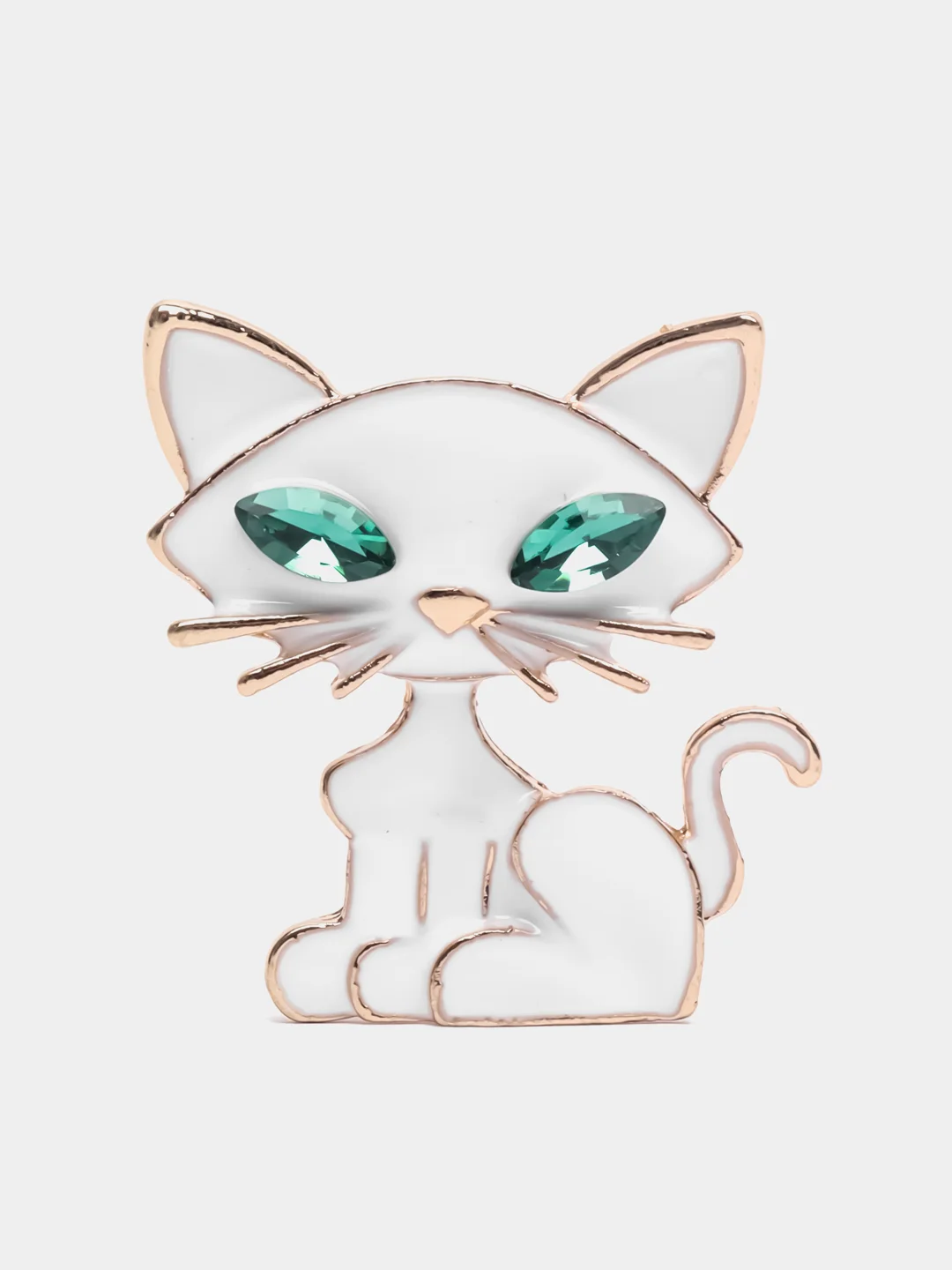 Молочный брошь женская "Кошка"