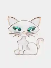 Молочный брошь женская "Кошка"