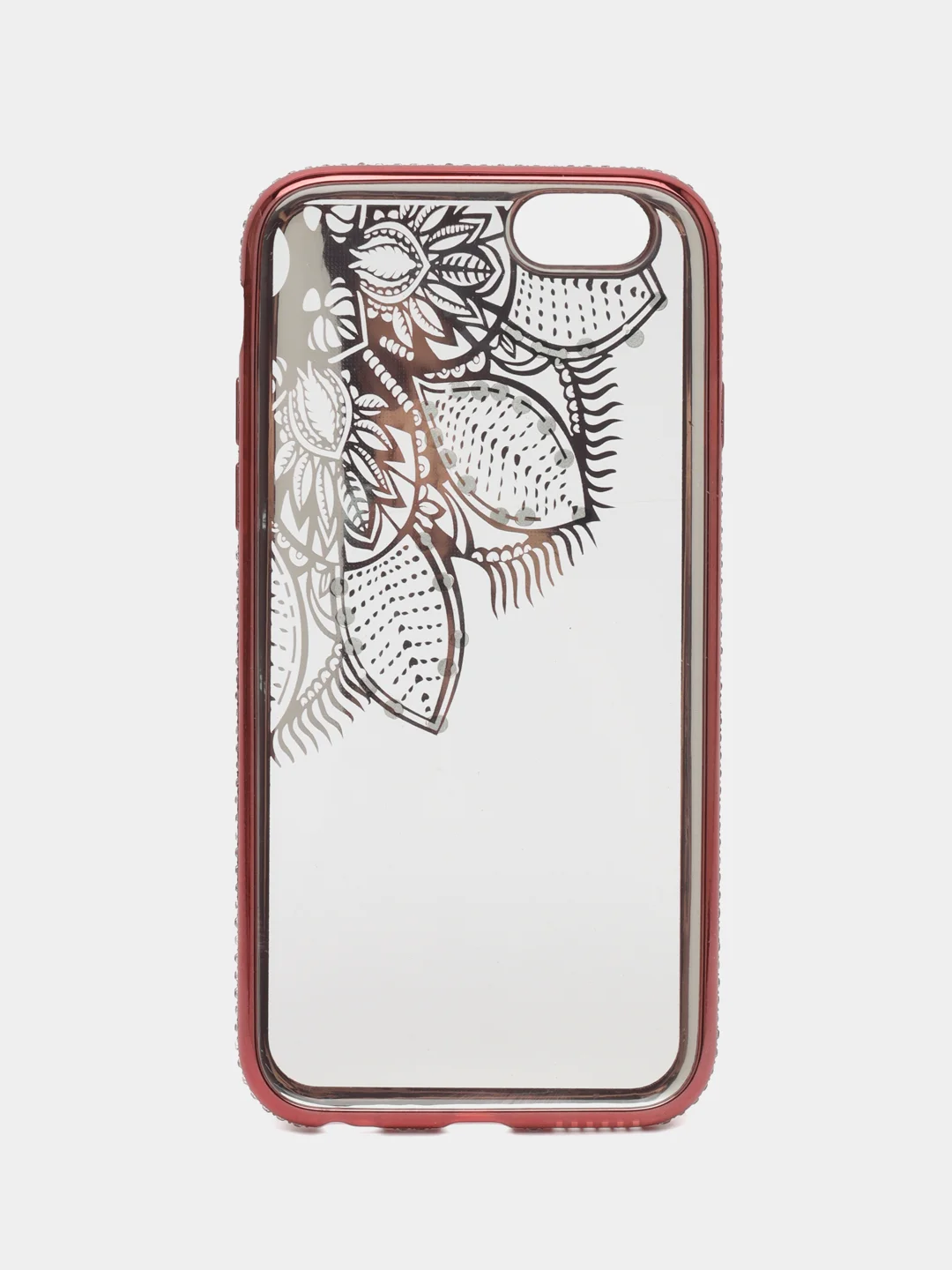 Тёмно-розовый чехол накладка для iPhone 6/6s с принтом