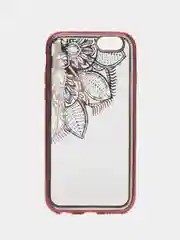 Тёмно-розовый чехол накладка для iPhone 6/6s с принтом