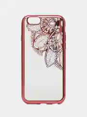 Тёмно-розовый чехол накладка для iPhone 6/6s с принтом