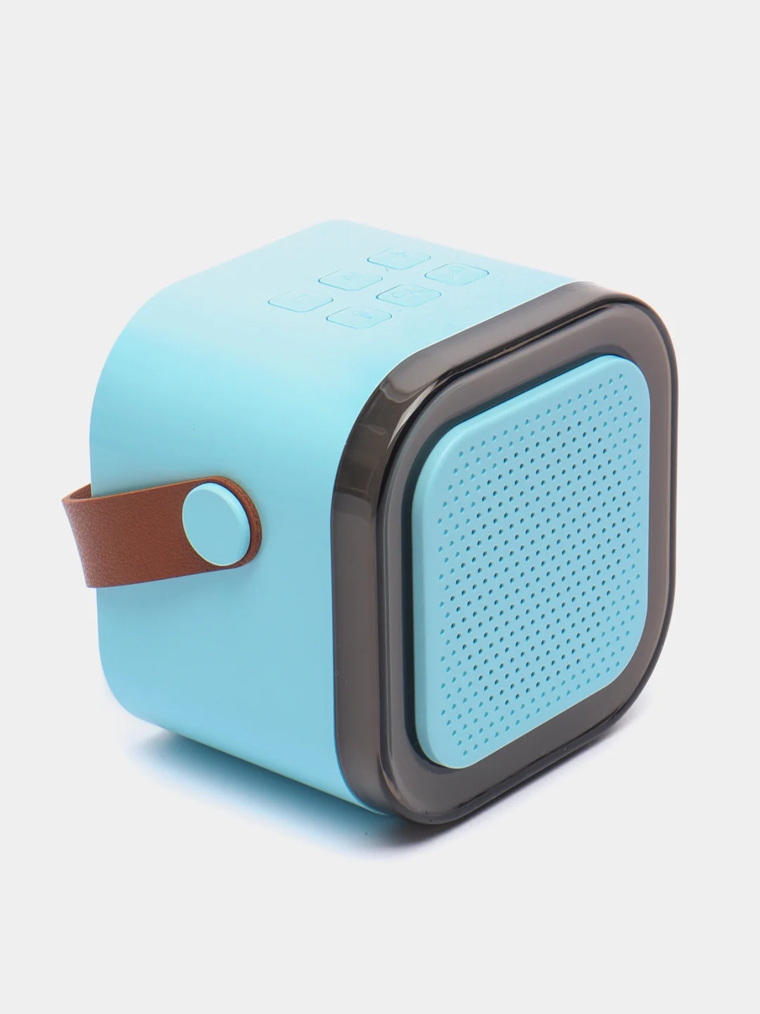 Небесно-голубой беспроводная портативная караоке колонка с микрофонами Bluetooth колонка с LED подстветкой