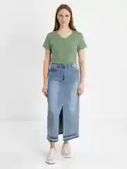 Зелёный хаки футболка женская, однотоная