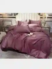 Аметистовый постельное белье, сатин, евро,простыня на резинке