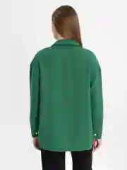 Зеленый рубашка женская, утеплённая из твида
