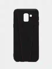 Черный чехол кожа + силикон для Samsung J6 2018