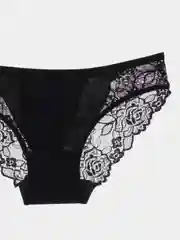 Черный женские кружевные трусы