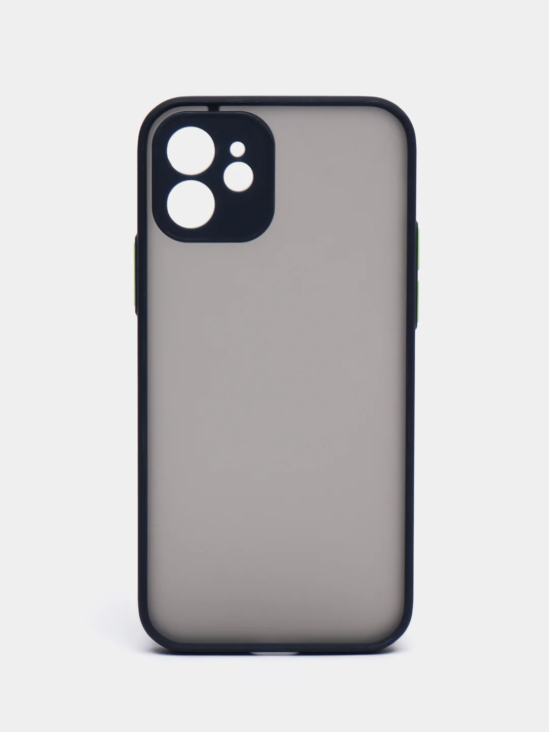 Темно-синий чехол для Apple iPhone 12, чехол матовый на Айфон 12 с цветными кнопками