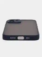 Темно-синий чехол для Apple iPhone 12, чехол матовый на Айфон 12 с цветными кнопками