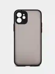 Черный чехол для Apple iPhone 12, чехол матовый на Айфон 12 с цветными кнопками