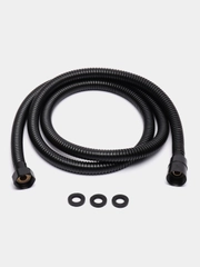 Шланг для душа, 150 см, 1/2"(Имп)-1/2"(Имп), сталь, латунь, EPDM, антитвист, черный