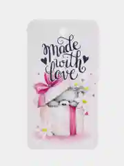 Коралловый меланж 30 шт. Бирки "Ручная работа", "Hand made", "Сделано с любовью", "Спасибо за заказ"