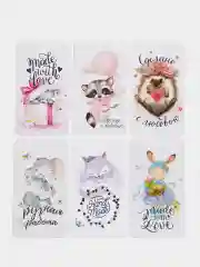 Молочный 30 шт. Бирки "Ручная работа", "Hand made", "Сделано с любовью", "Спасибо за заказ"