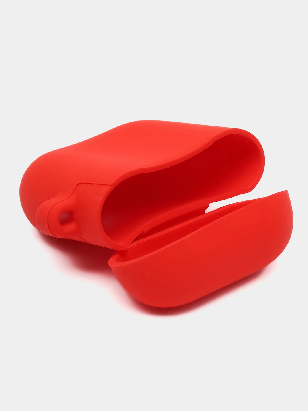 Красный чехол на Apple Airpods 1, 2 поколения для беспроводных наушников КАРТОФАН силиконовый