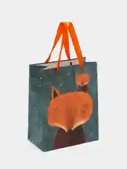 Новогодний бумажный пакет "Арт Люкс" 18*23см, Лисичка Сова Елочки