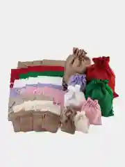 Льняные новогодние мешочки "Арт Люкс" наборы 5/10 шт, упаковка подарков
