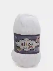 Белый пряжа плюшевая велюровая Ализе Веллуто Velluto Alize 100 г 68 м