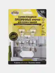 Крючки самоклеящиеся для кухни и ванной, 3,5 х 3 см, 5 шт, до 0,7 кг