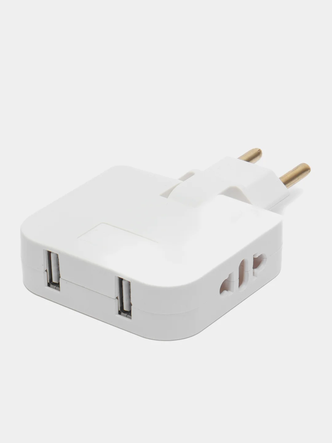 Тройник для розетки плоский, с USB поворотный сетевой фильтр на 180 градусов