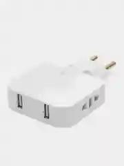 Тройник для розетки плоский, с USB поворотный сетевой фильтр на 180 градусов