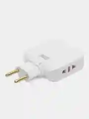 Тройник для розетки плоский, с USB поворотный сетевой фильтр на 180 градусов