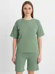 Оливковый комплект спортивный футболка и шорты