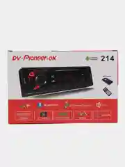 Красный автомагнитола dv-Pioneer.ok 214 (Bluetooth/AUX/USB/FM)